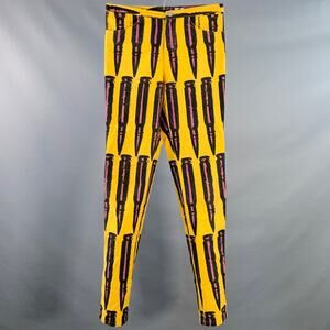 Vintage FW88 Size 31 Yellow Purple Black Bullet Print Cotton Tapered Jeans